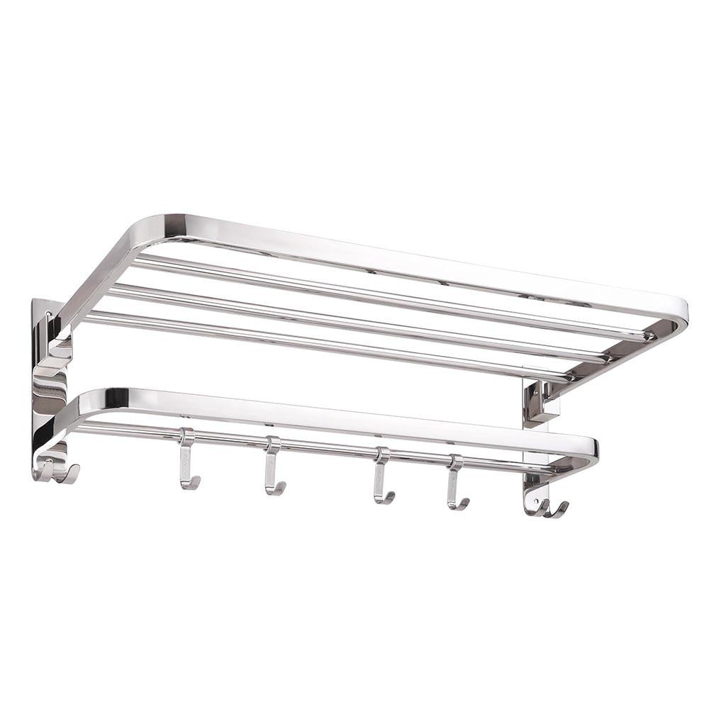 Yescom 23 Stainless Steel Towel Shelf Rack Wall-Mounted Towel Holder