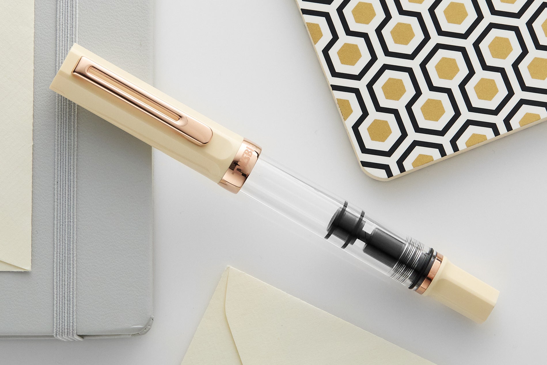 TWSBI ECO Fountain Pen - Creme w/ RoseGold