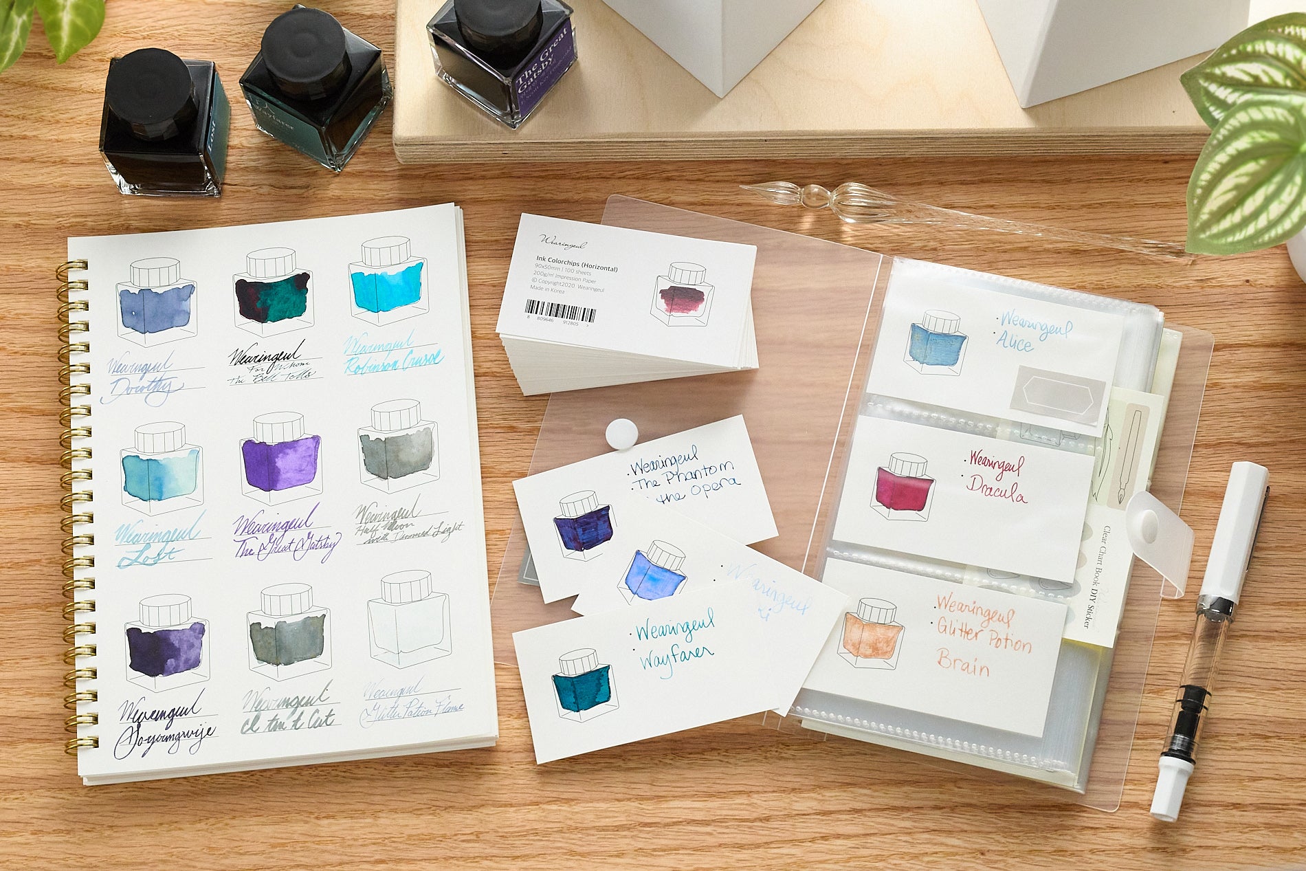 Wearingeul Ink Color Swatch Cards - Bottle