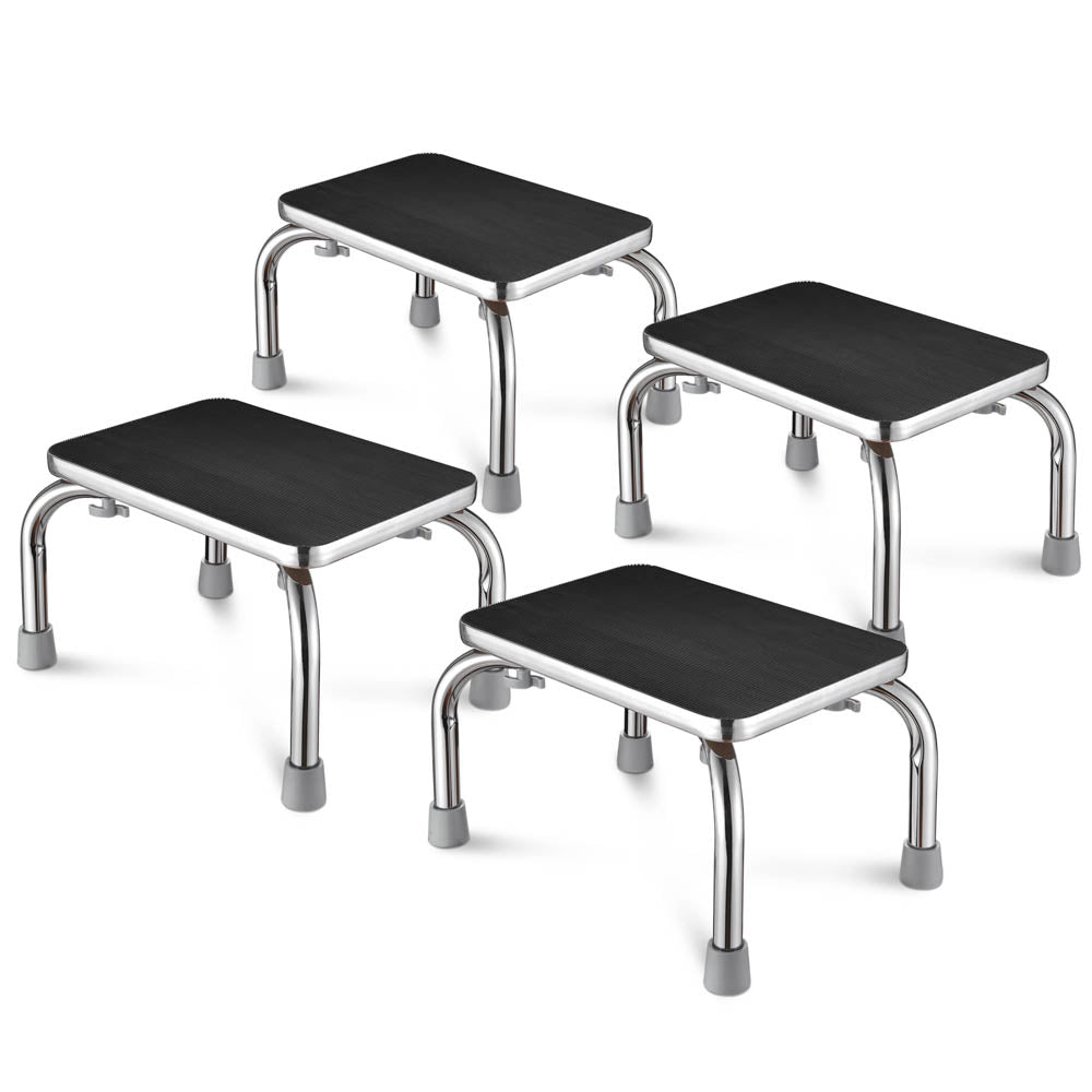 Yescom Medical Single Step Stool Footstool Chrome Steel Non-skid Rubber