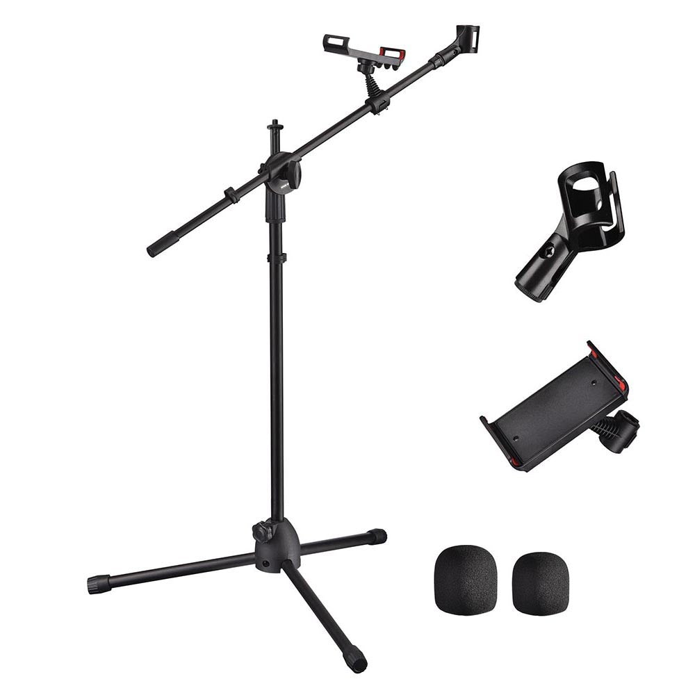 Yescom Studio Mic Stand with Boom Mic Clip Phone Holder H5'11