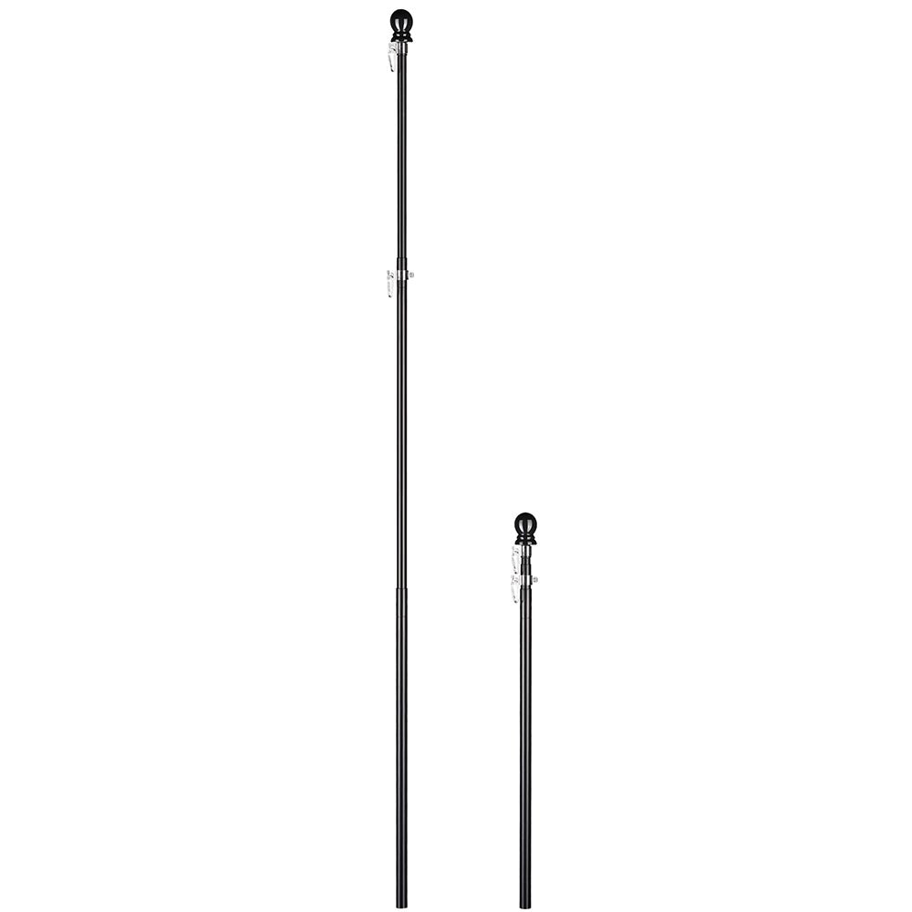 Yescom 6' American Aluminum Telescopic Flag Pole Set Black