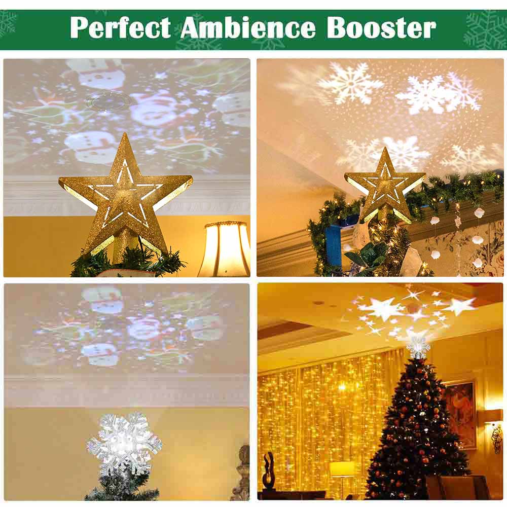 Yescom Christmas Tree Topper Light Projector 3-Films