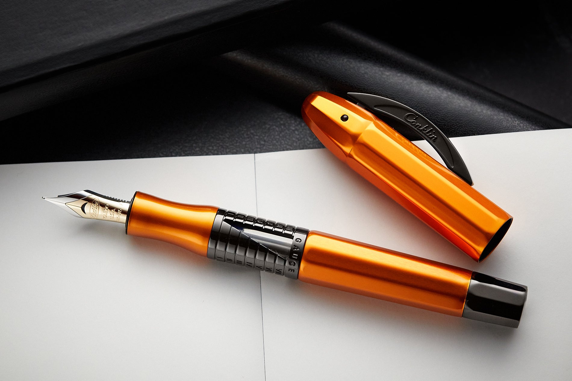 (Bottom Shelf) Conklin 125th Anniversary Nozac Classic Fountain Pen - Orange/Black (Limited Edition)