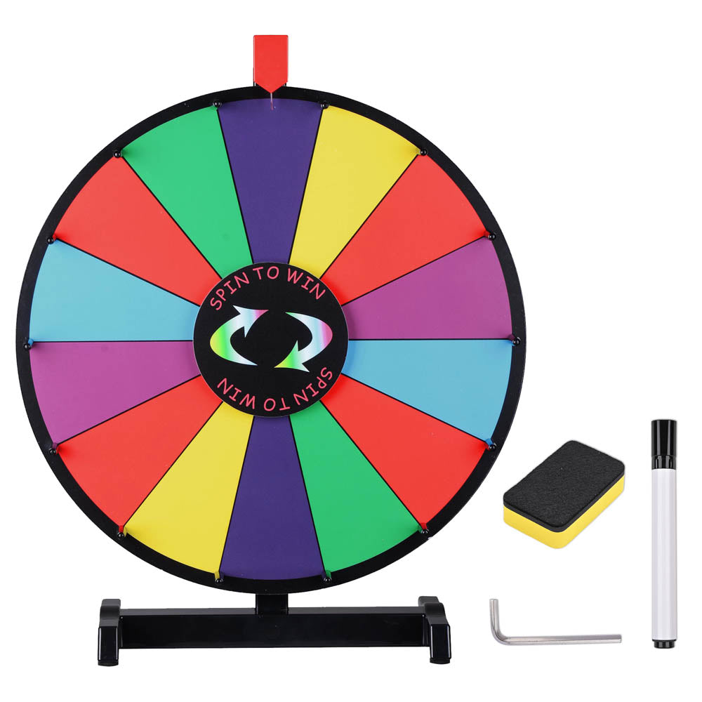 WinSpin 18 Tabletop Prize Wheel Dry Erase, Dark Rainbow