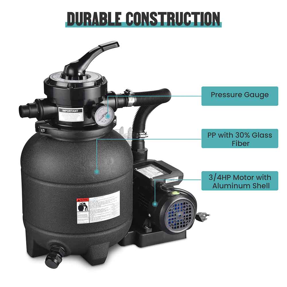 Yescom 12 Sand Filter and 3/4 HP Pool Pump Above Ground Pool SPA