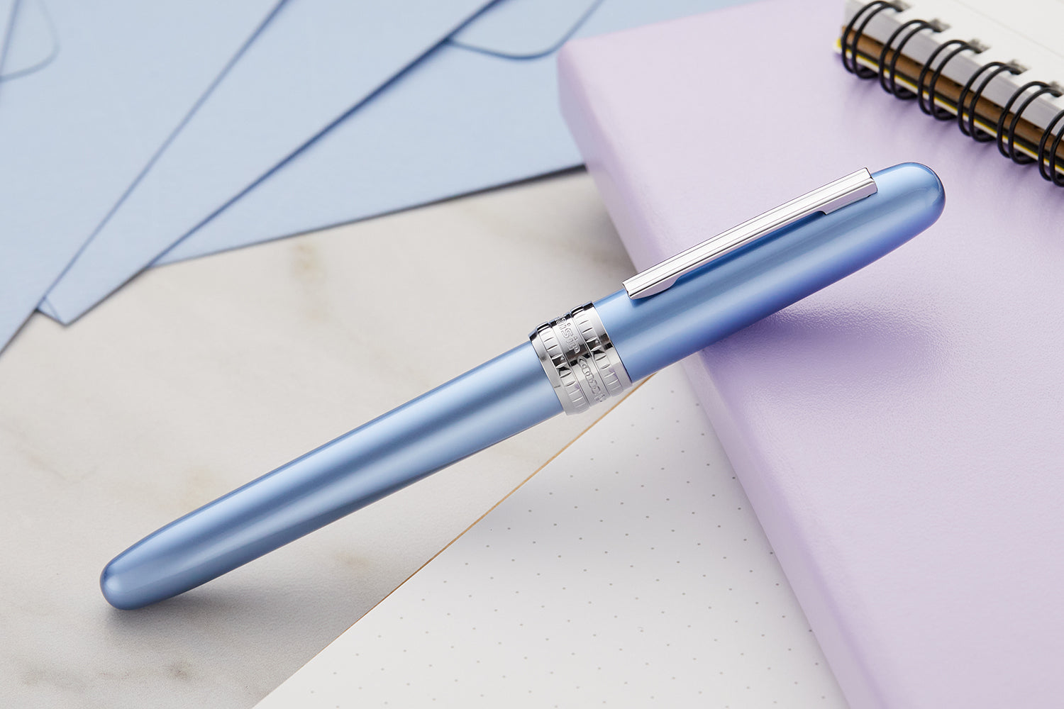 Platinum Plaisir Fountain Pen - Frosty Blue