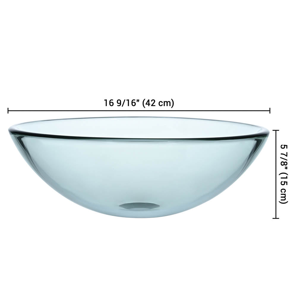 Aquaterior 16 Round Bathroom Glass Vessel Sink Bowl Lavatory Basin