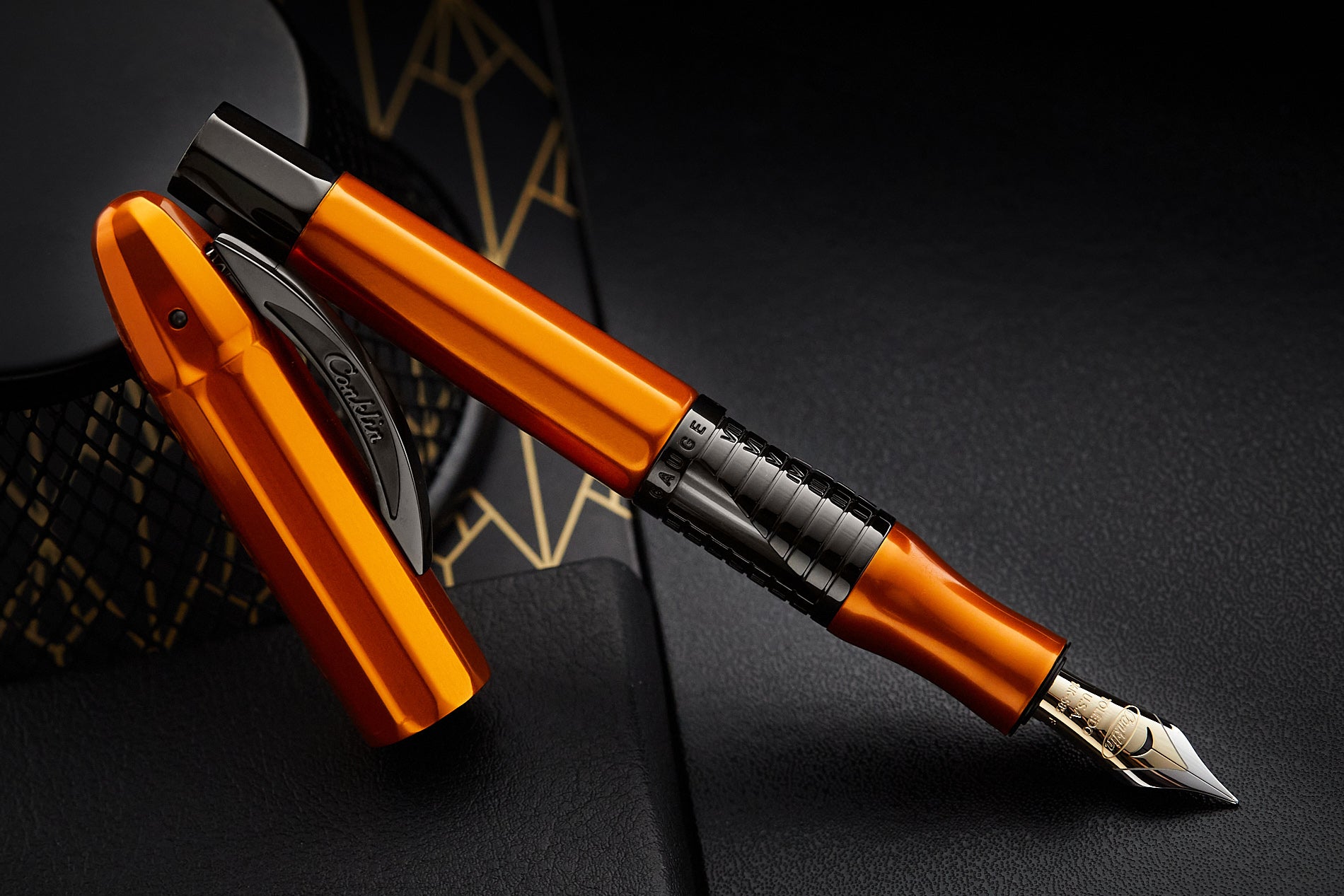 (Bottom Shelf) Conklin 125th Anniversary Nozac Classic Fountain Pen - Orange/Black (Limited Edition)