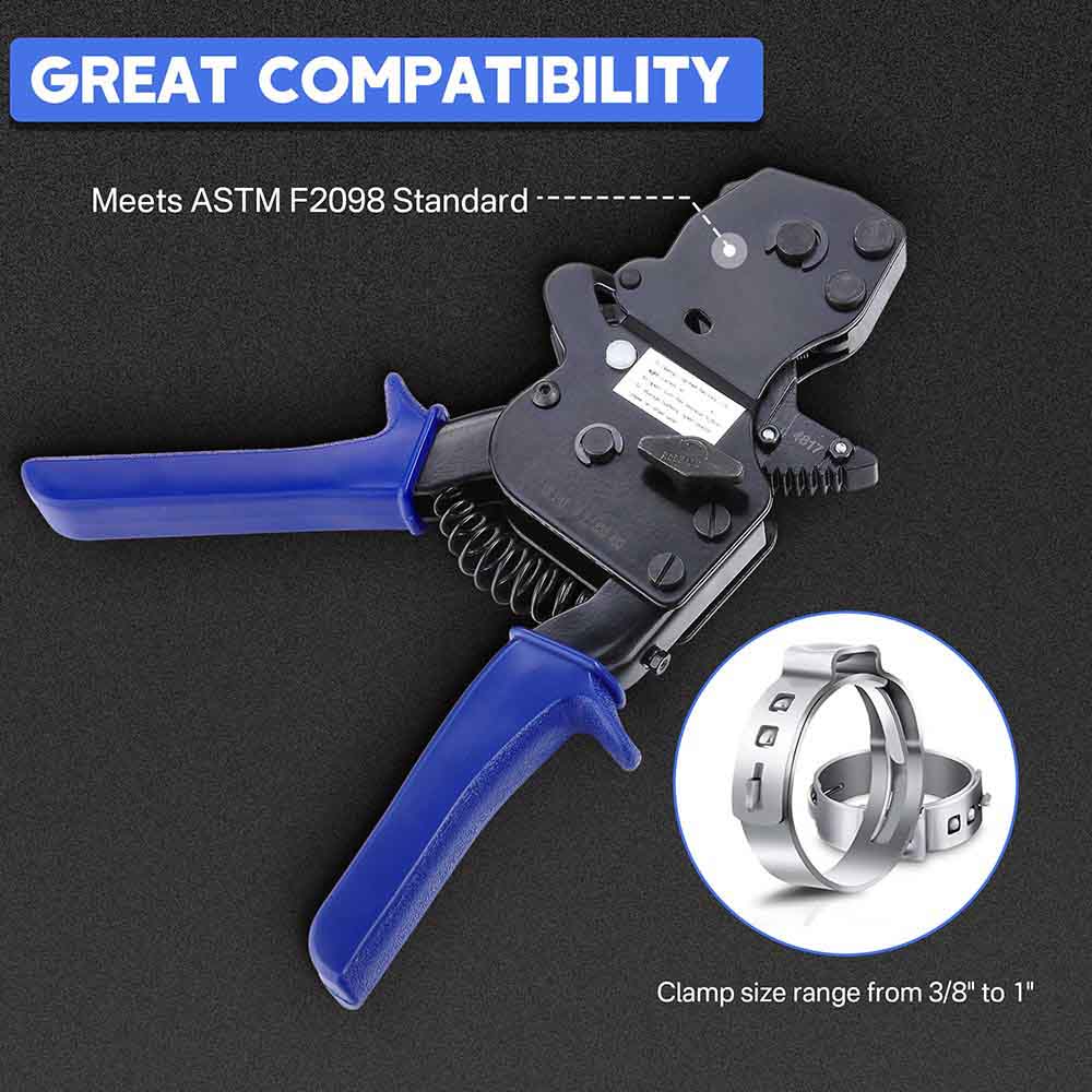 Yescom 3/8in - 1in Pipe PEX One Hand Cinch Clamp Fastening Tool