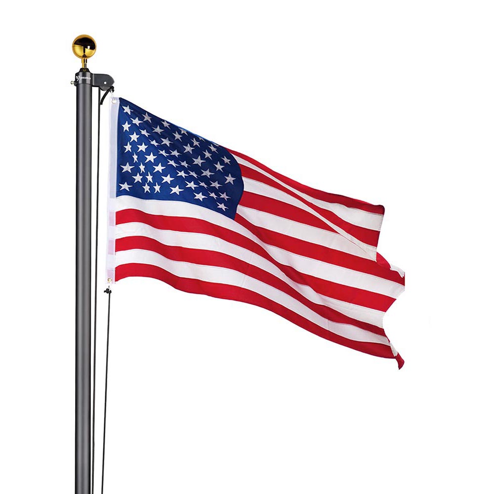 Yescom American Aluminum Sectional Flag Pole Set 30'