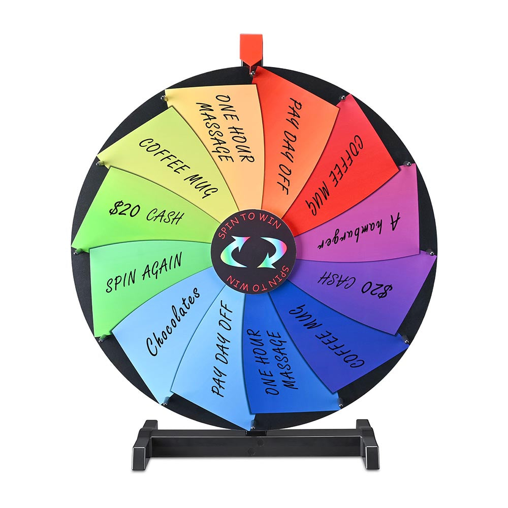 WinSpin 24 Tabletop Colorful Dry Erase Prize Wheel Pinwheel