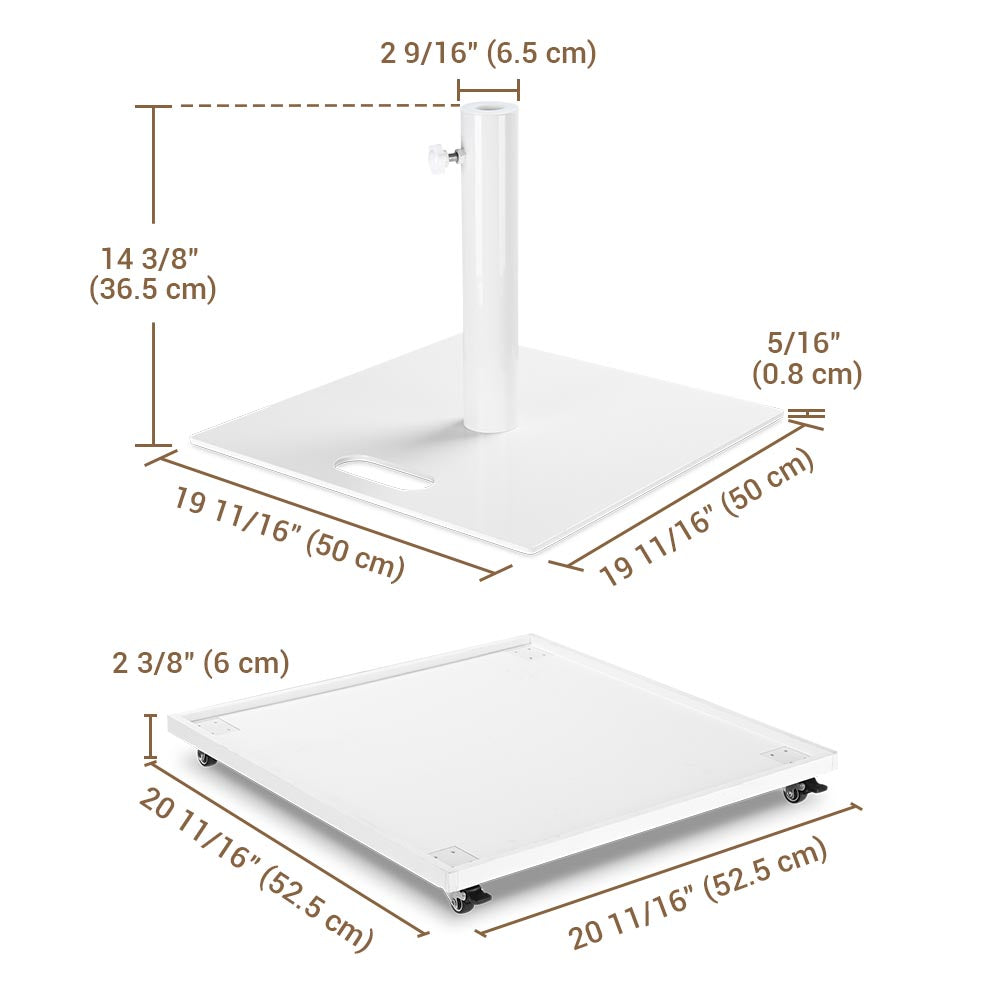 Yescom Outdoor Umbrella Stand with 20 Caddy for D2 3/8 Poles