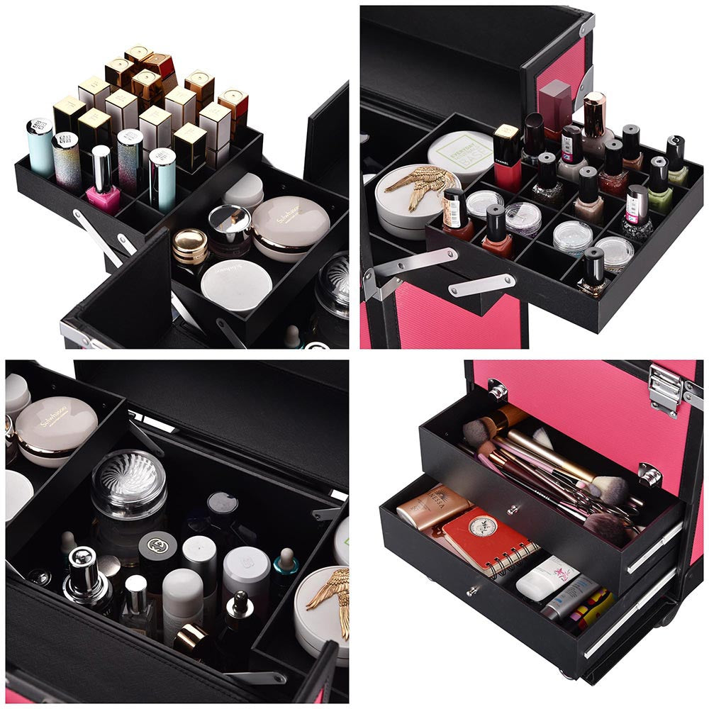 Byootique Artist Rolling Makeup Case with Drawers Lockable