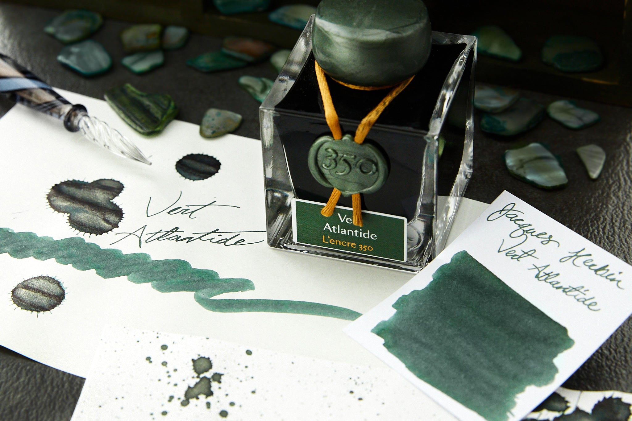 Jacques Herbin 350 Vert Atlantide - Ink Sample