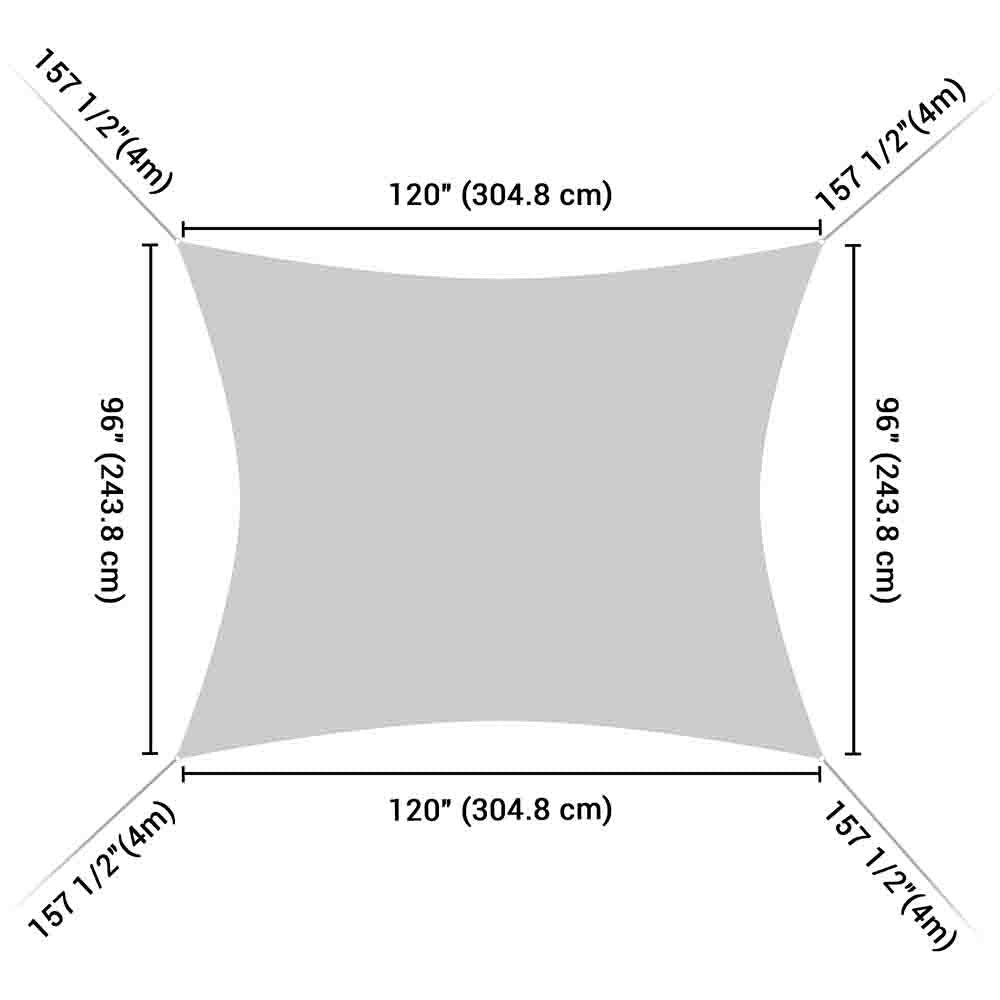 Yescom Patio Rectangle Sun Sail Shade Canopy 8ftx10ft