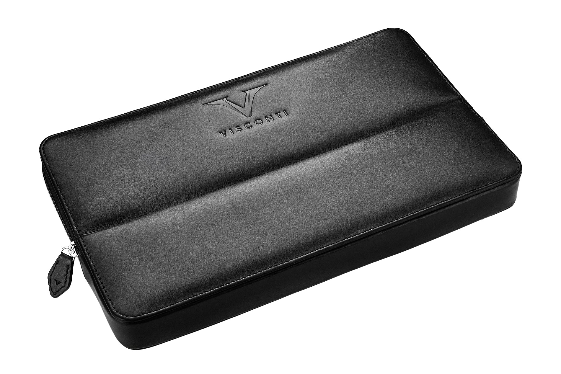 Visconti Leather 12 Pen Case - Black