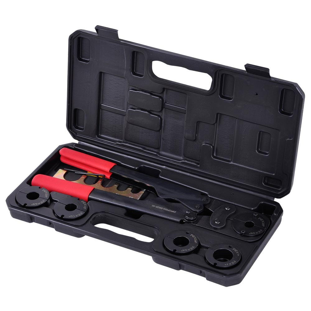 Yescom PEX Crimp Tools Kit for 5 Sizes 3/8 1/2 5/8 3/4 1