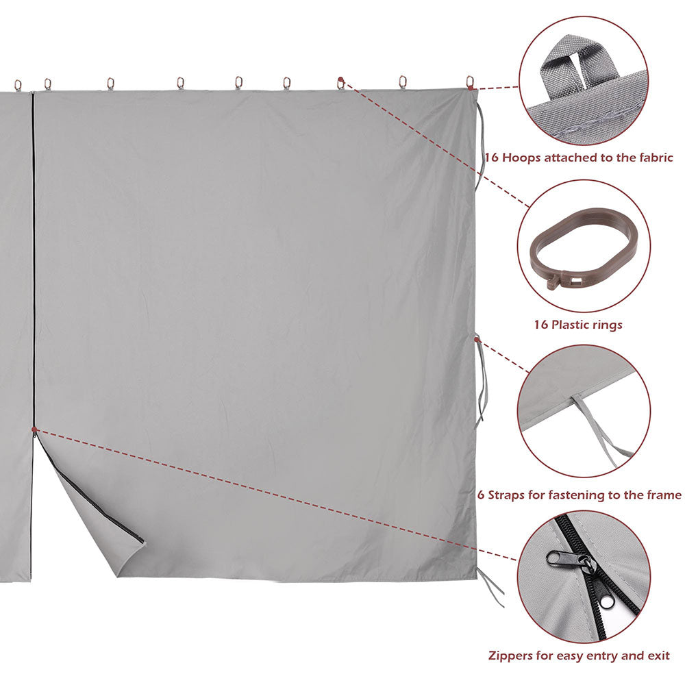 Yescom Gazebo Curtain 10x10ft Privacy Zip Side CPAI-84