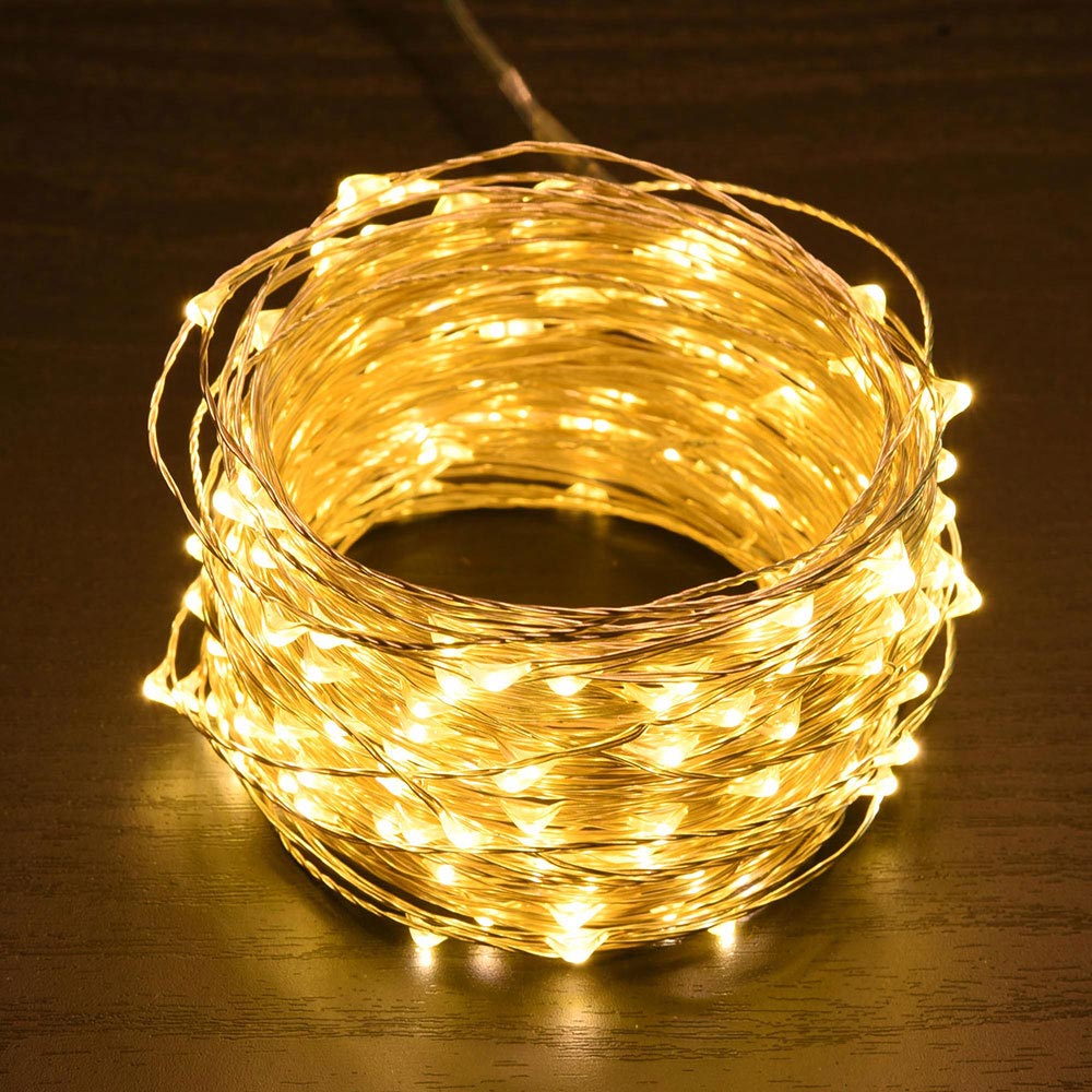 Yescom Copper String Light Christmas Lights Battery Powered 66ft