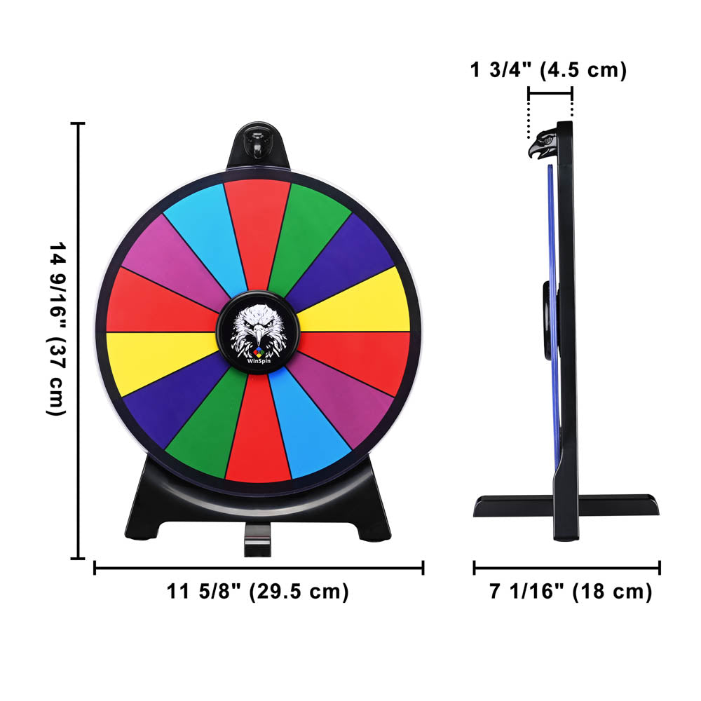 WinSpin 12 Prize Wheel Tabletop Lay Flat with Bald Eagle Head