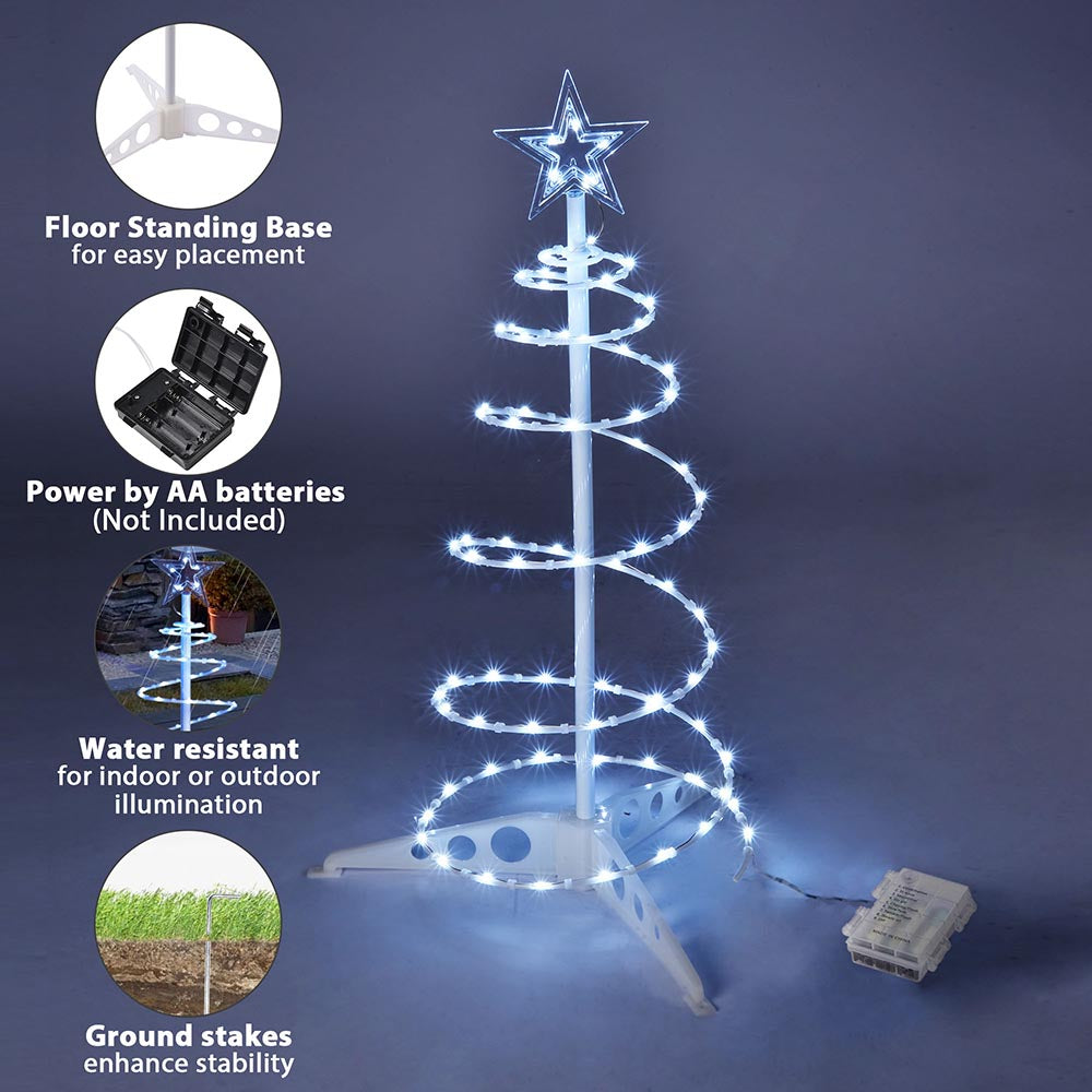 Yescom 2' Pre-Lit Spiral Christmas Tree Battery Operated