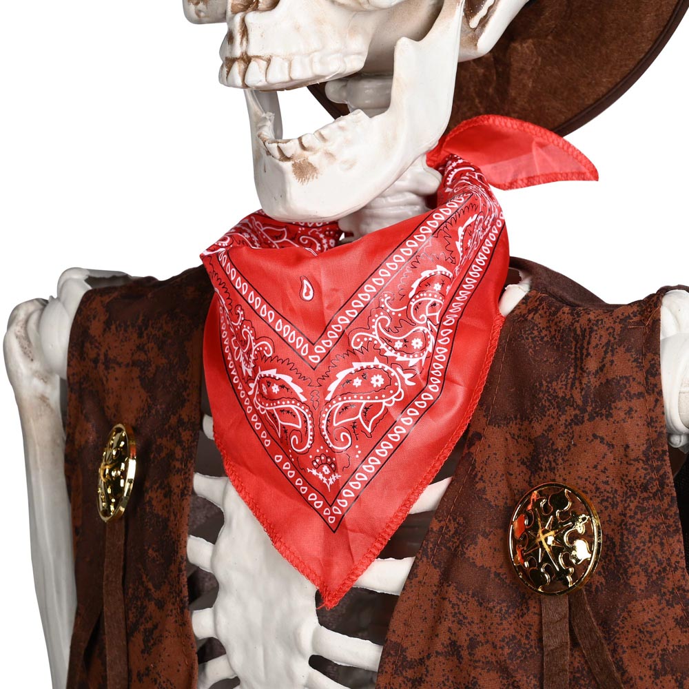 Yescom 5.4ft Skeleton Halloween Decoration Posable Cowboy