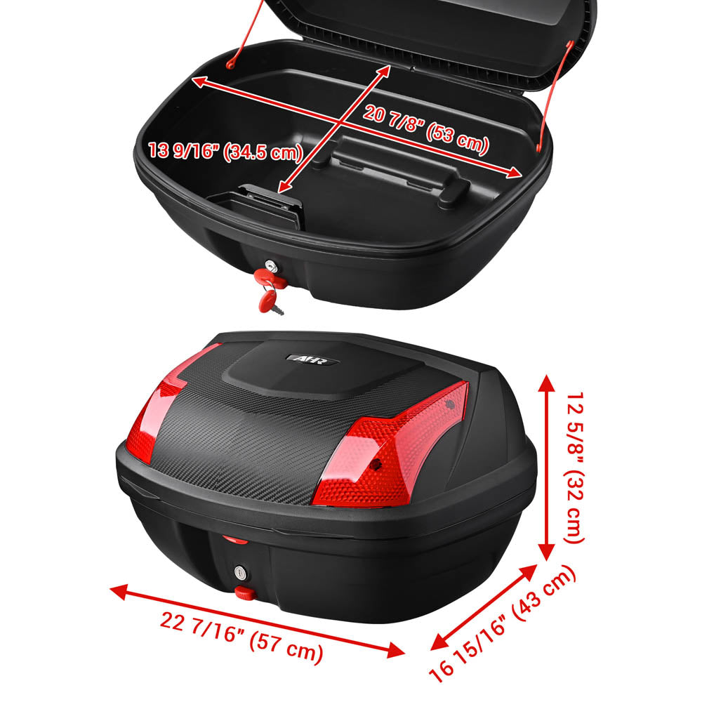 Yescom 48L Motorcycle Truck Top Box Universal Scooter Topcase