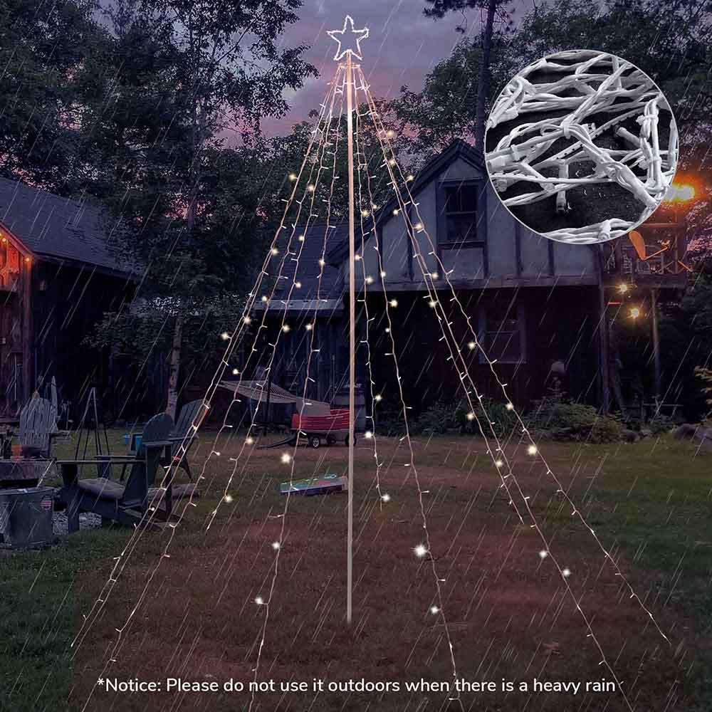 Yescom Christmas Tree Light 9 String Lights with Star & Pole