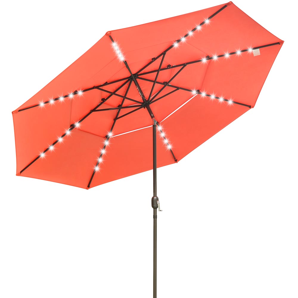 Yescom 11ft Prelit Umbrella 3-Tiered Patio Umbrella with Lights