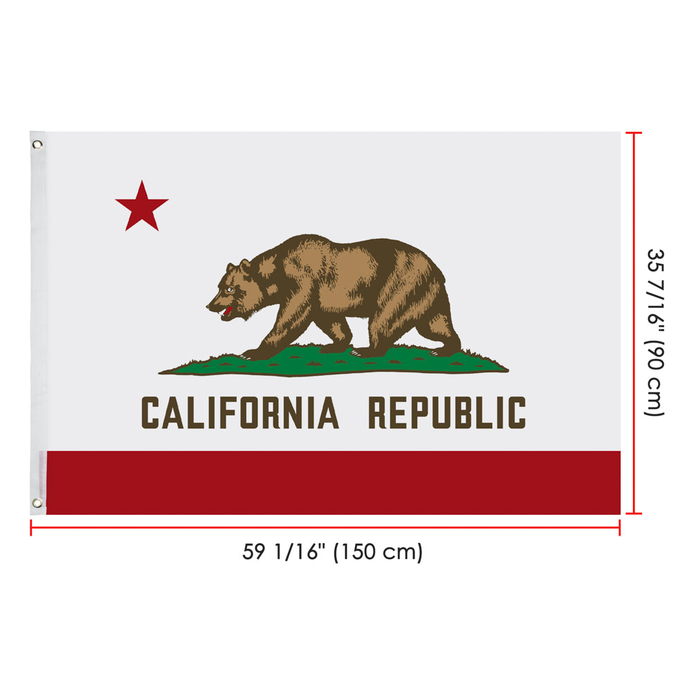 Yescom California Republic Bear Flag Polyester 3x5 ft Double-Sided