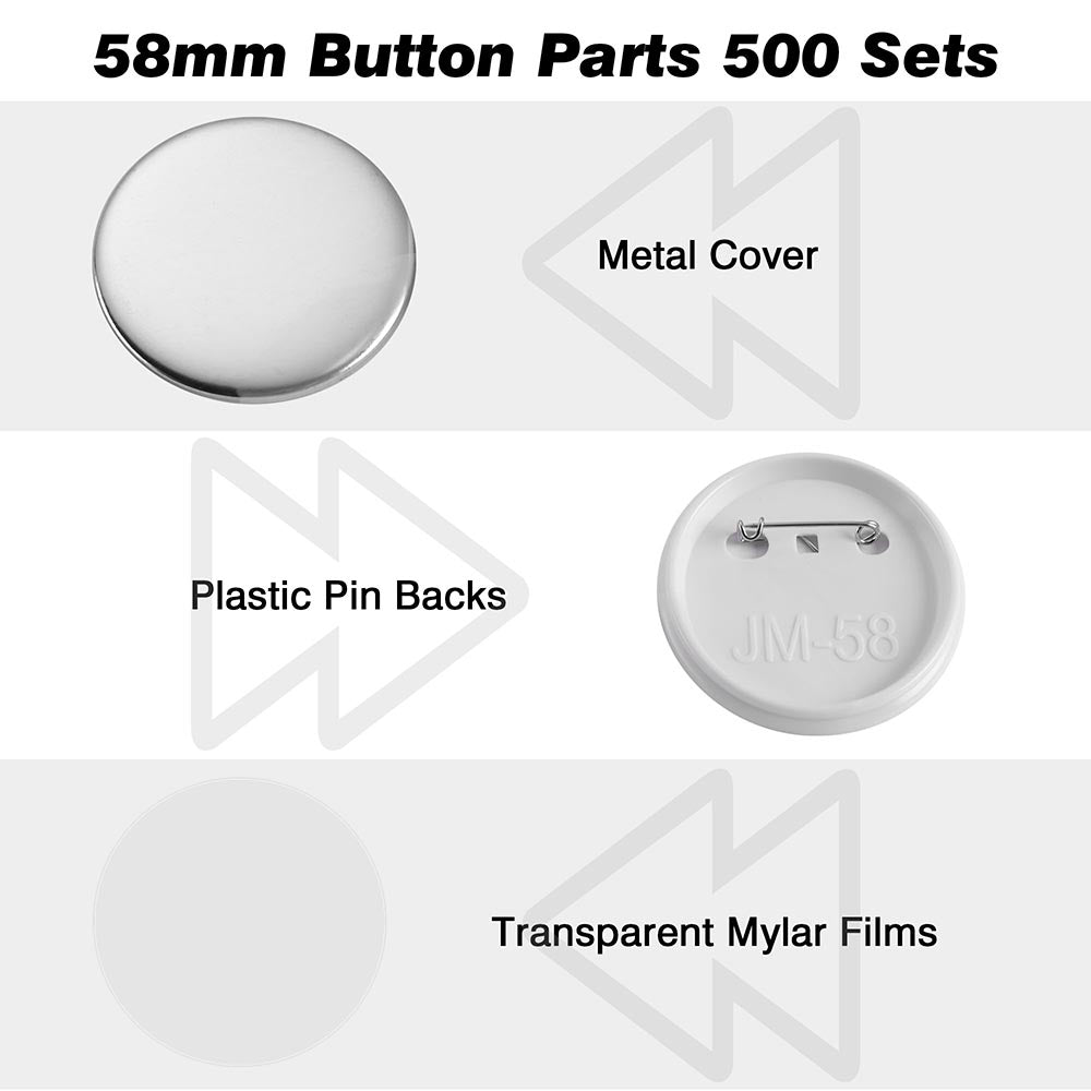 Yescom 2 1/4 Pins Parts for Backpack Badge Button Maker 500ct/Pack