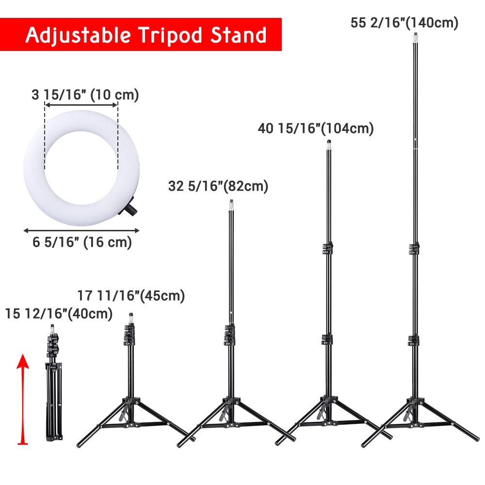 Yescom 7 Dual Ring Light Dimmable Selfie Mirror Phone Holder Remote