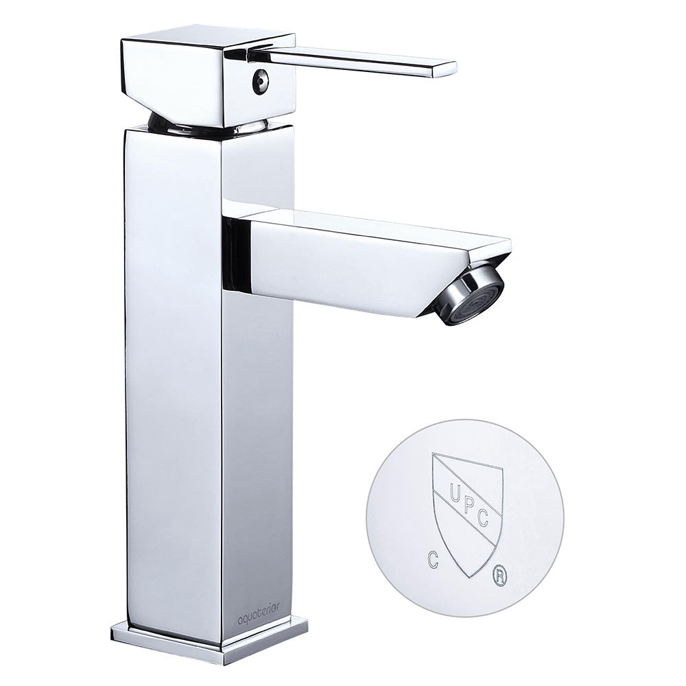 Aquaterior Bathroom Faucet Single Hole 1-Handle Cold & Hot 8H