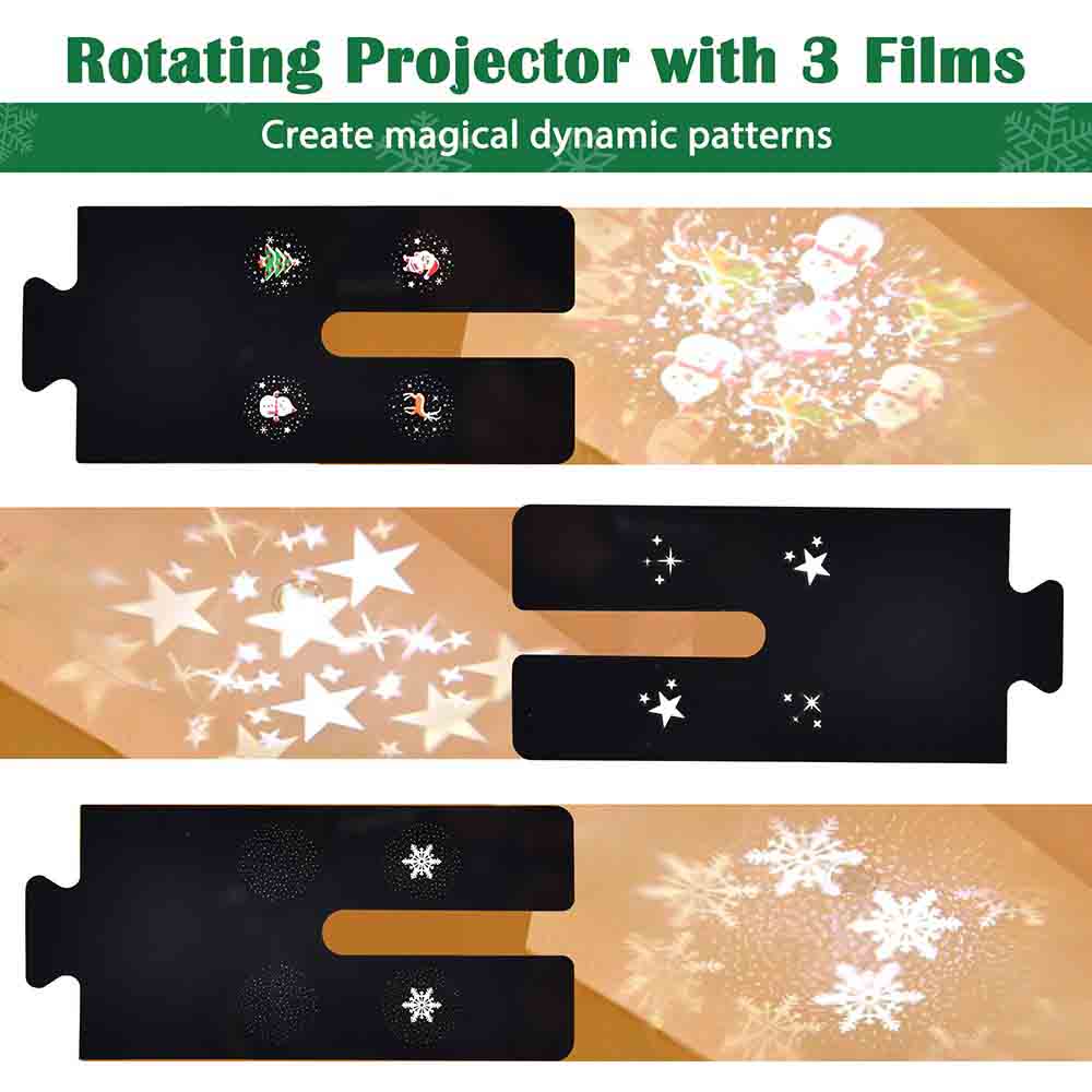 Yescom Christmas Tree Topper Light Projector 3-Films