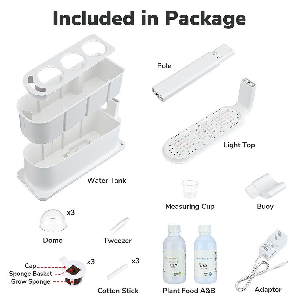 Yescom 40 Home Hydroponics Grow Lights 3 Seed Pods