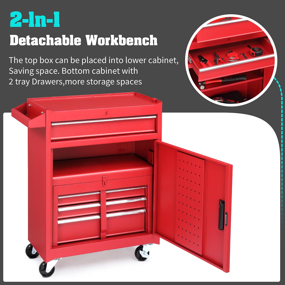 Yescom Rolling Tool Chest Combo 20 in. 4-Drawer Lockable