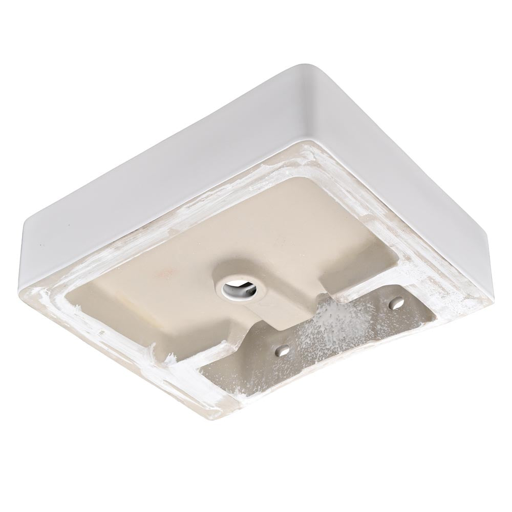 Aquaterior 20x16 Rectangle Bathroom Sink Overflow w/ Drain