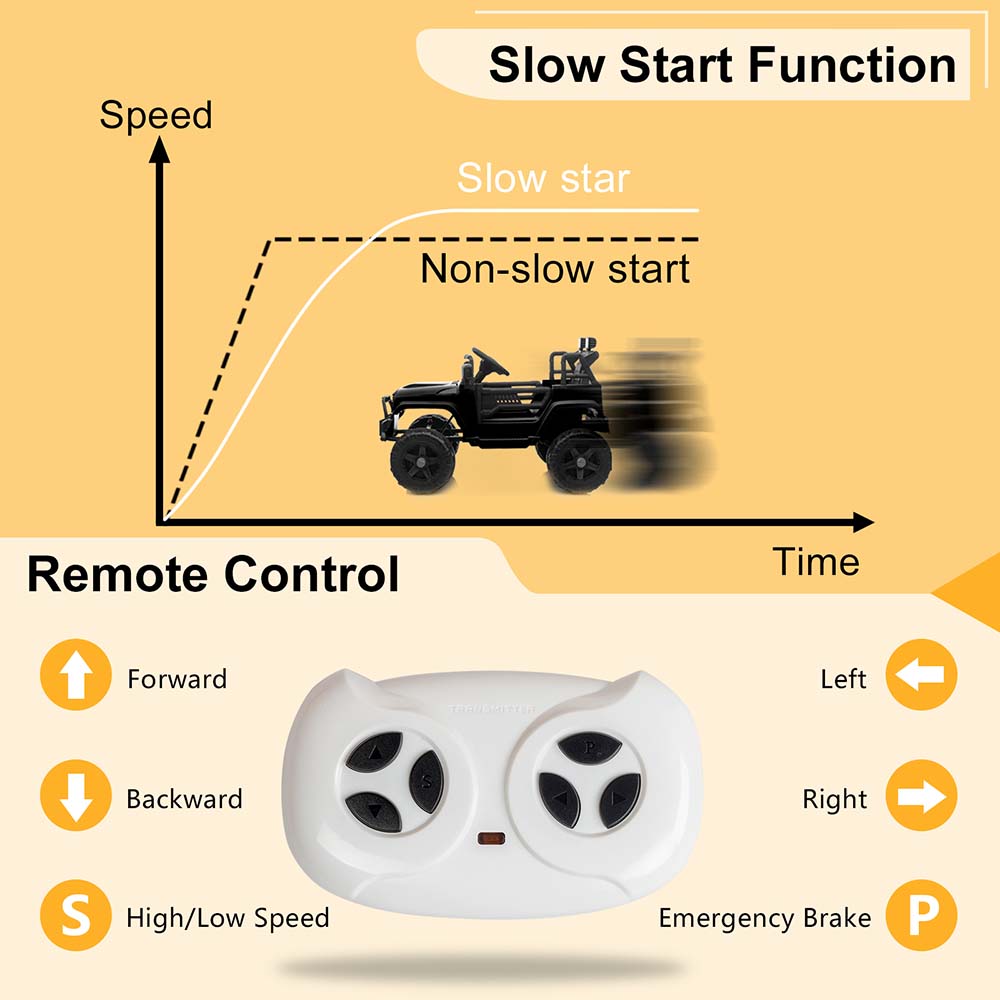 Yescom 12V Ride On Car Jeep Dual Drive Parent Control