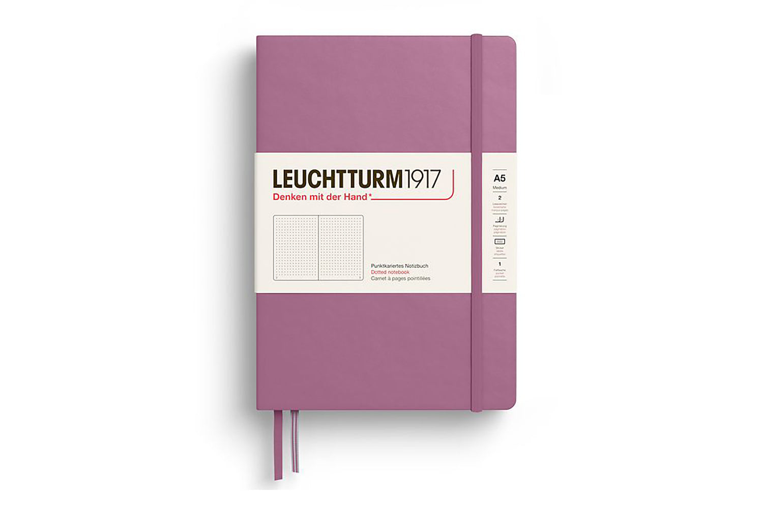 Leuchtturm1917 Medium A5 Notebook - Dusty Rose, Dot Grid