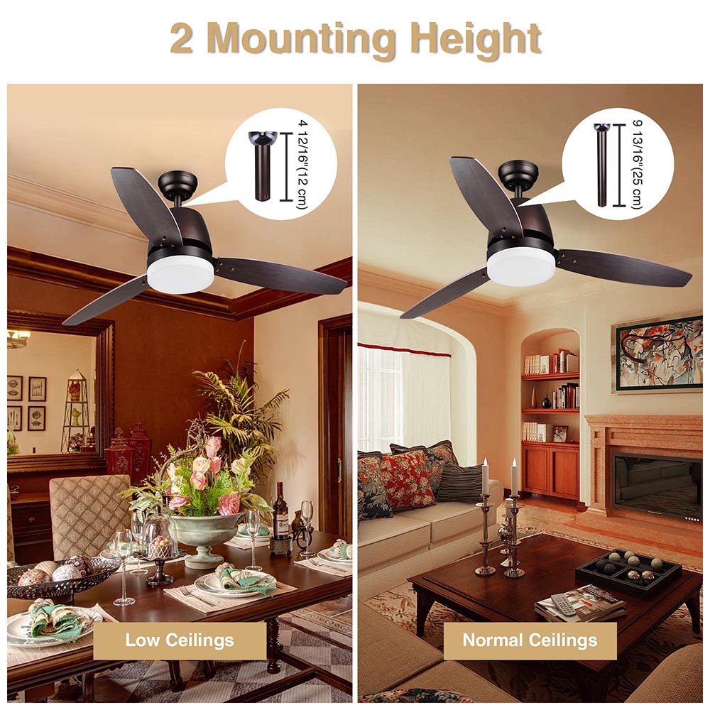 Yescom 52 Ceiling Fan with LED Light & Remote 3 Blades