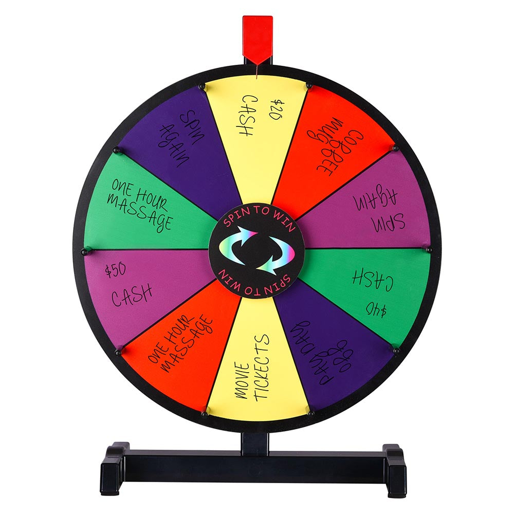 WinSpin 15 Tabletop Prize Wheel Dry Erase Dark Rainbow