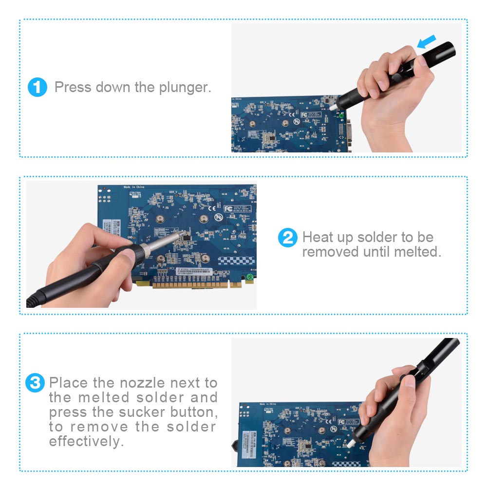 Yescom Solder Sucker Solder Removal Tool Desoldering Pump, Black