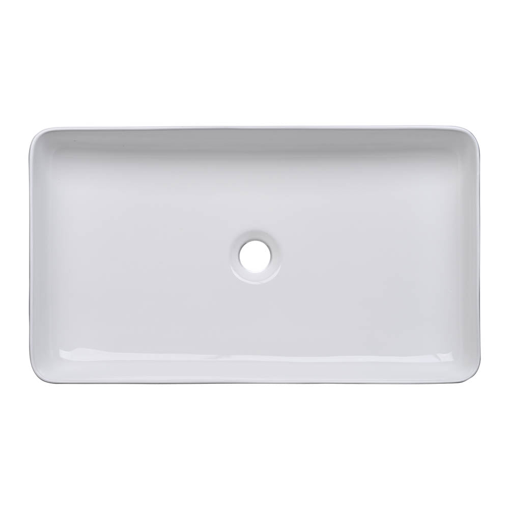 Aquaterior Rectangular Sink Porcelain w/ Drain 23x13