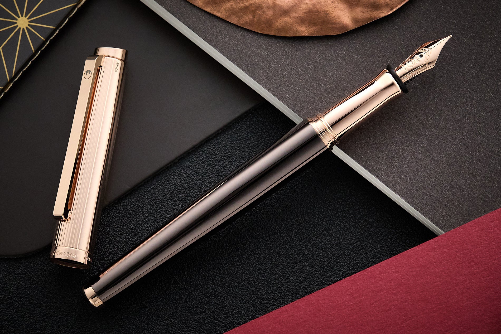 Waldmann Tuscany Fountain Pen - Chocolate with Rose Gold