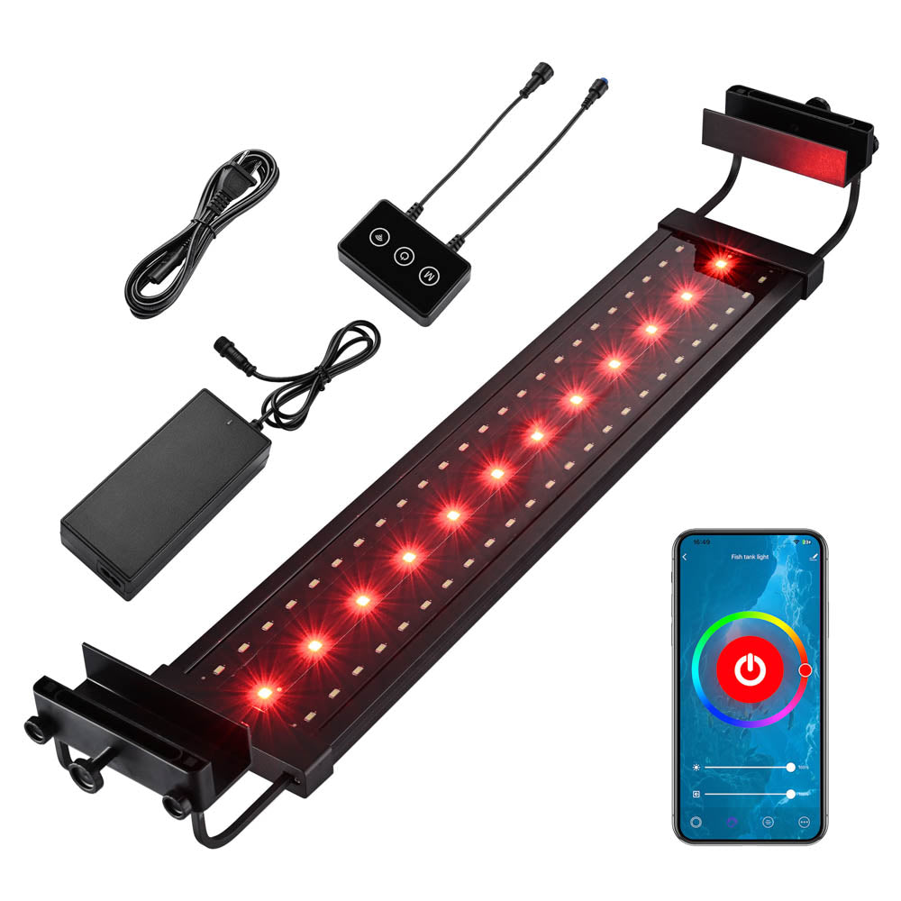 Yescom 24 Full Spectrum LED Aquarium Light APP WIFI for Plants & Fish