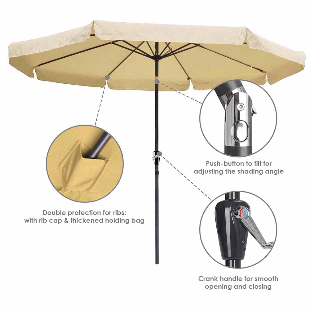 Yescom 10ft Patio Outdoor Market Umbrella Tilt Multiple Colors