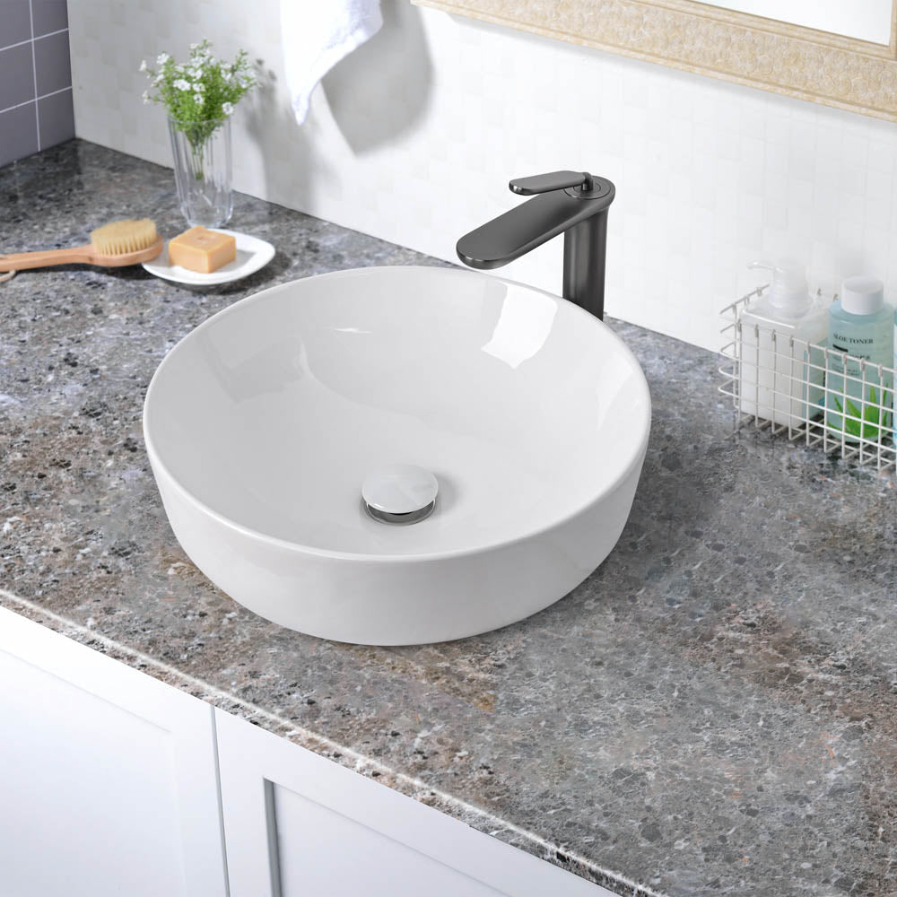 Aquaterior Bathroom Sink Vessel BowlPop Up Drain 16