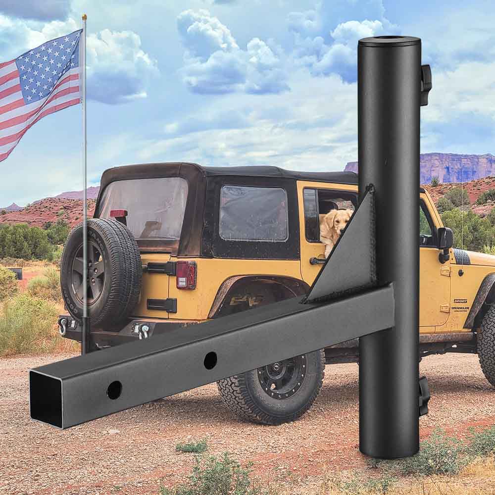 Yescom Hitch Mount Flag Pole Holder for 2 Receiver(1-2 Poles)