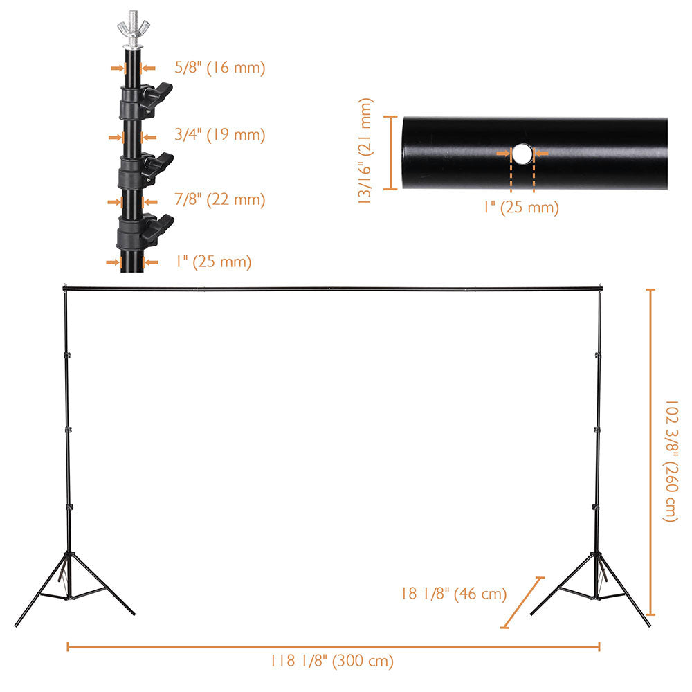 Yescom 10'x 8' 6 Adjustable Photography Background Support